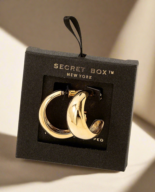 GOLD THICK HOOP EARRINGS