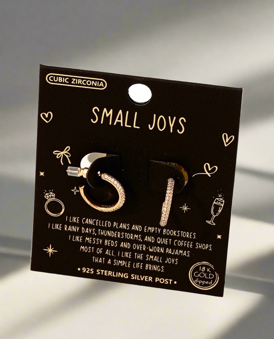 CZ GOLD PAVE HOOP EARRINGS