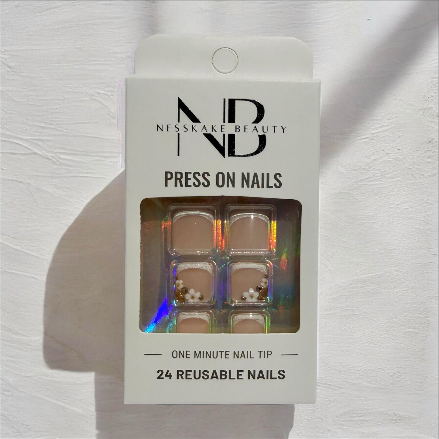 FRENCH NUDE BASE & FLOWER 3D CHARMS