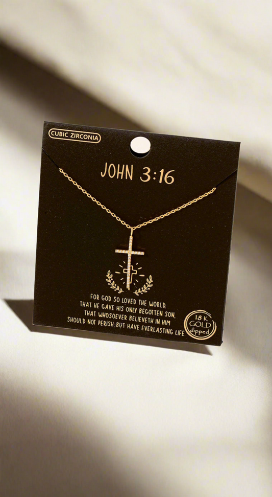 CZ CROSS PENDANT NECKLACE