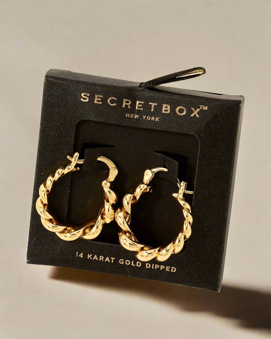 GOLD BRAIDED HOOP EARRINGS