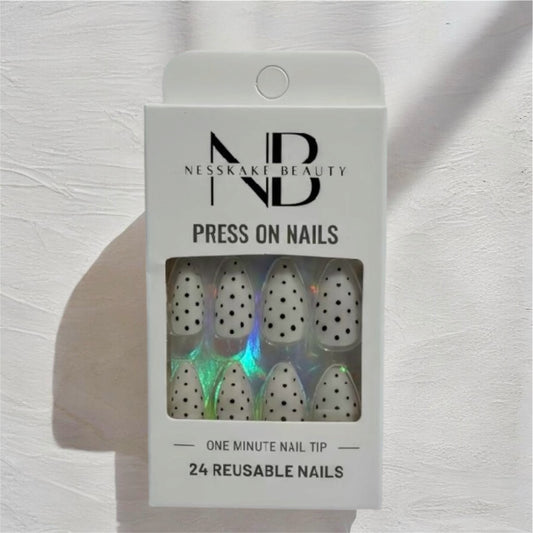 POLKA DOT ALMOND NAILS